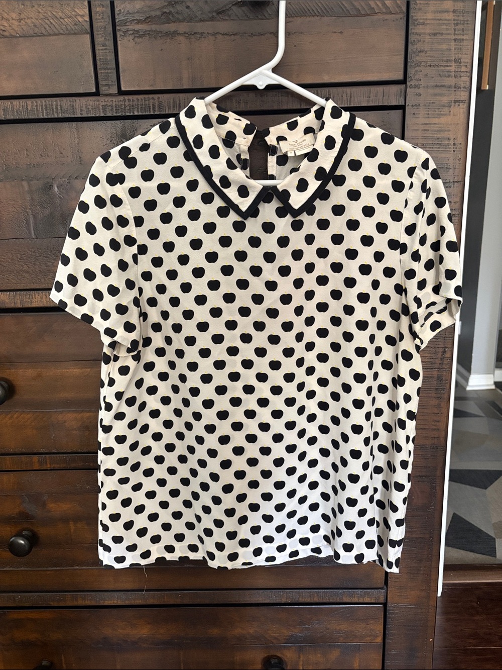 kate spade White Blouse with Black Polka Dots and Peter Pan Collar